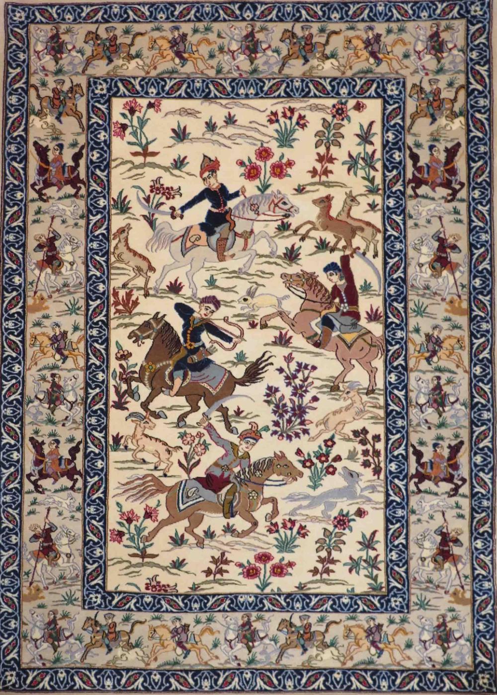 Old Fine Isfahan Hunting